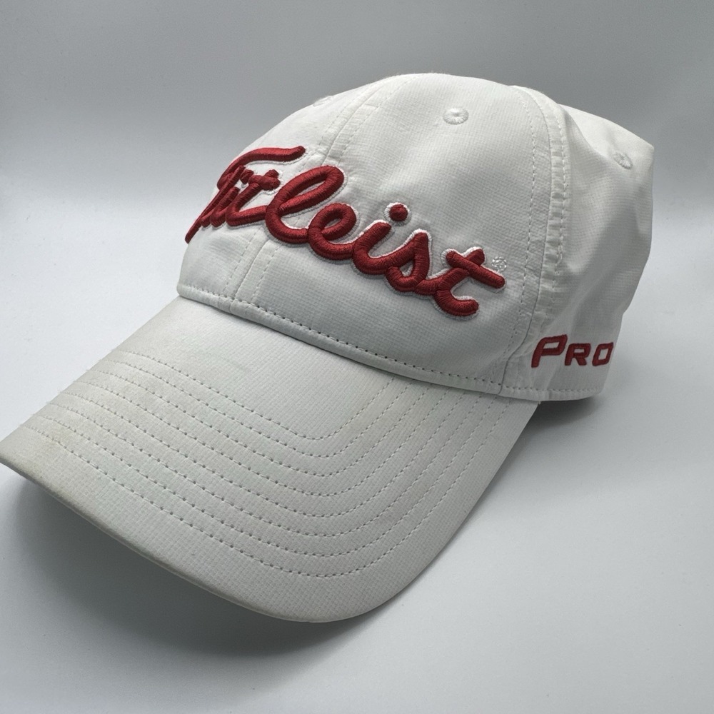 Titleist Pro V1 Footjoy Tour Golf Hat White FADE Strap Back